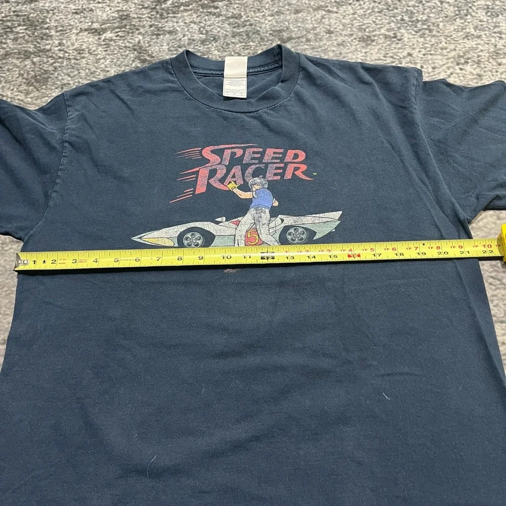 Vintage Speed Racer T Shirt Mens‎ Large Navy Blue Anime Cartoon Y2K 2000s